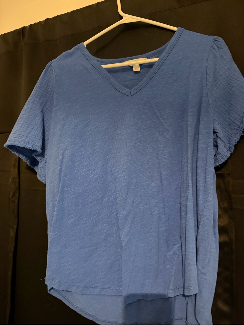 Time and Tru Blue V-Neck Short Sleeve Top